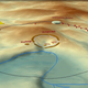 The circular structure (indicated by the black line) and 20 pits located along its boundary (in red).